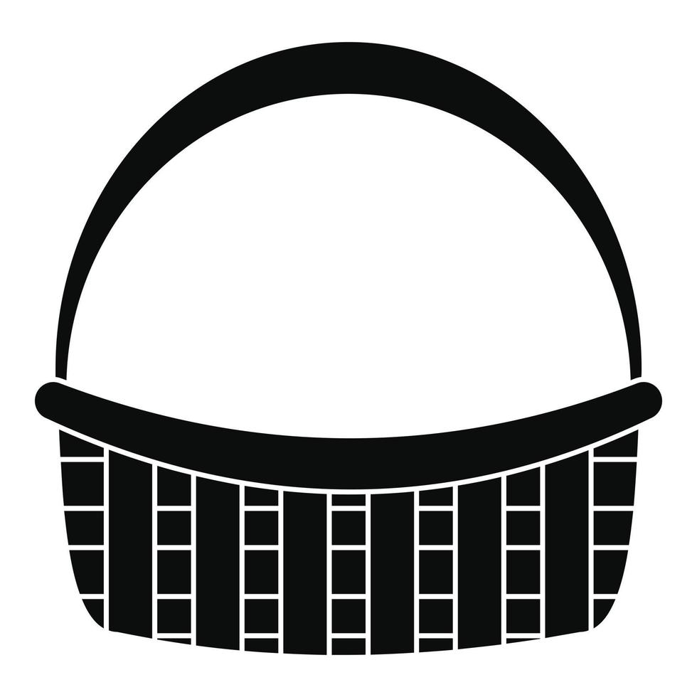 Farm basket icon, simple style vector