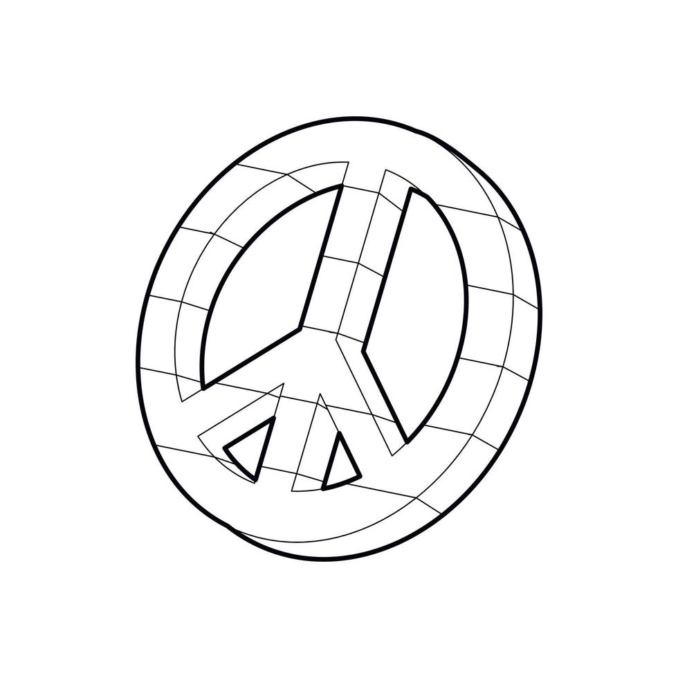 icono de símbolo pacífico, estilo de esquema vector