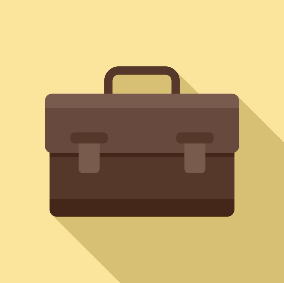 Leather bag icon, flat style vector