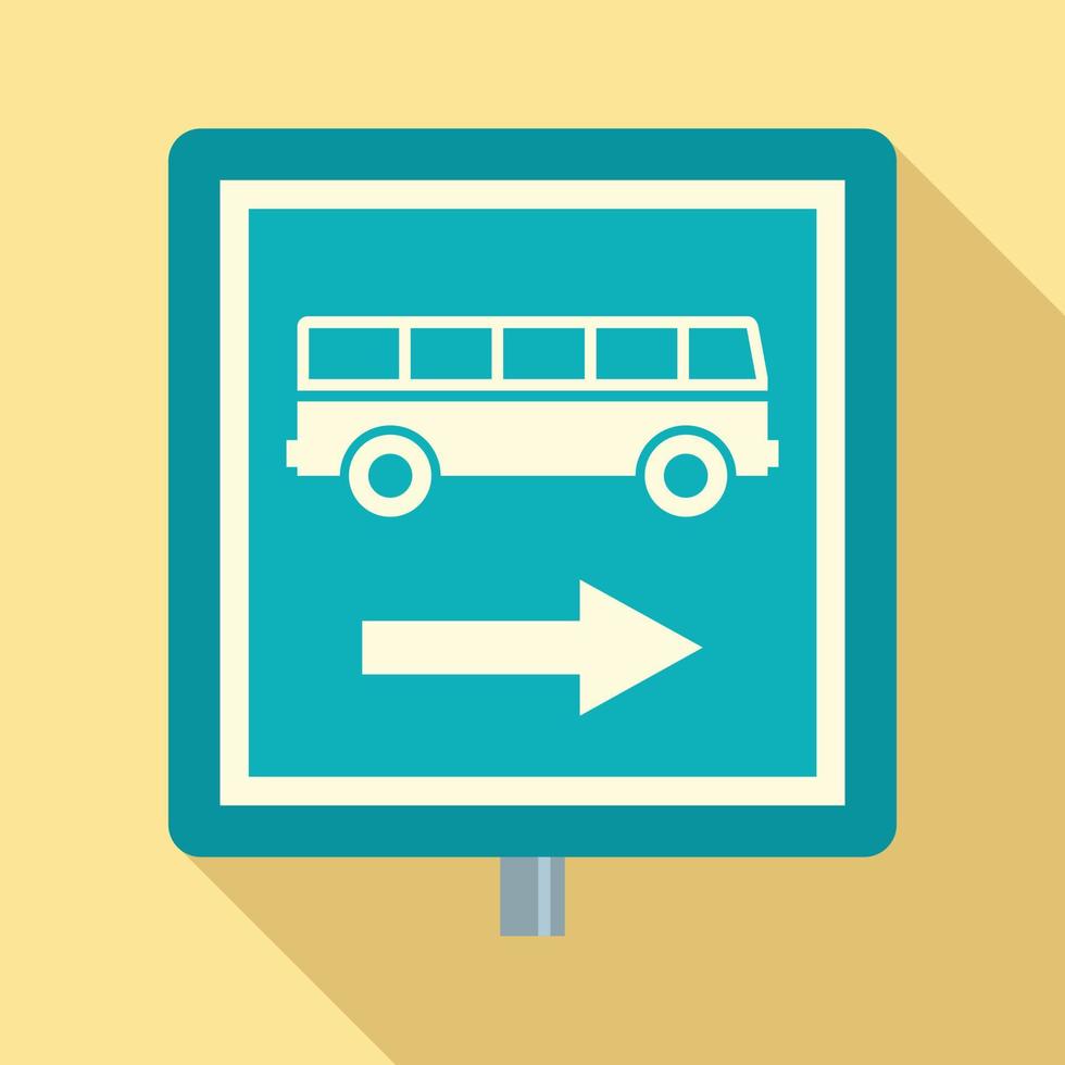 Sign bus stop icon, flat style vector