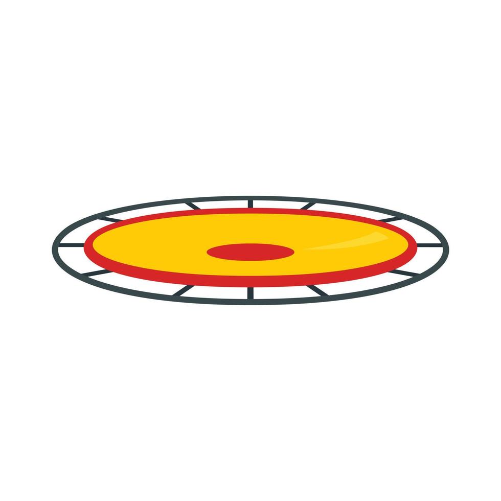 Amusement trampoline icon, flat style vector