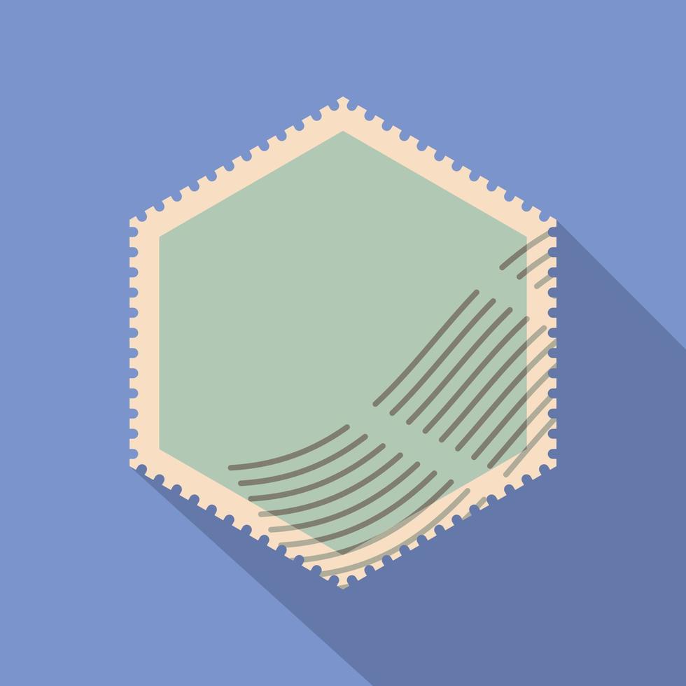 icono de sello postal formado, estilo plano vector