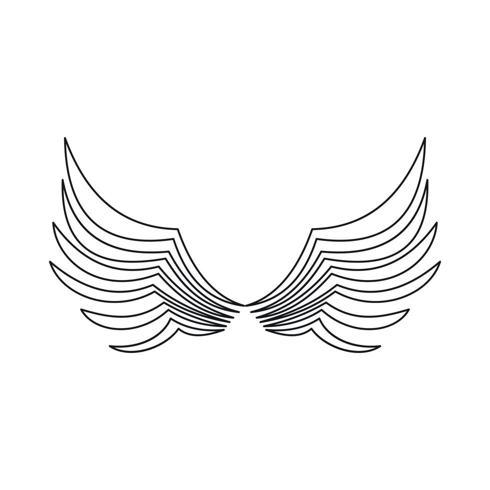 Wing icon, outline style vector