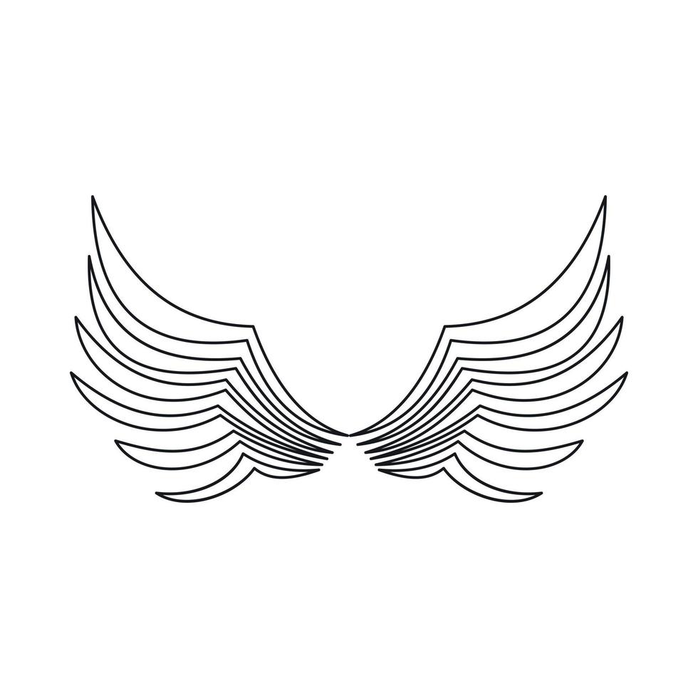 Wing icon, outline style vector