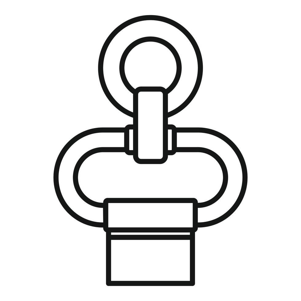 icono de anillo de cinturón de escalador industrial, estilo de esquema vector