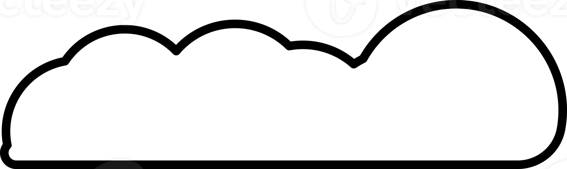 Cloud element in PNG type. Flat illustration style. Minimal object.