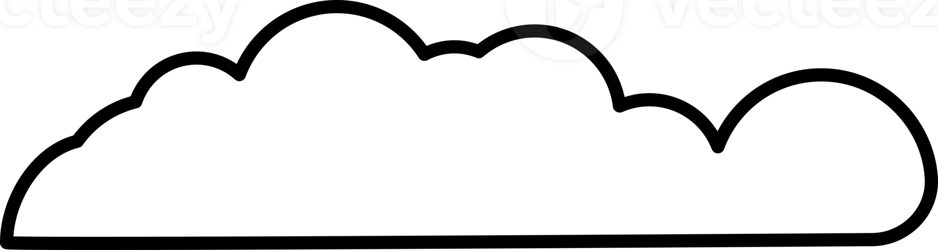 Cloud element in PNG type. Flat illustration style. Minimal object.