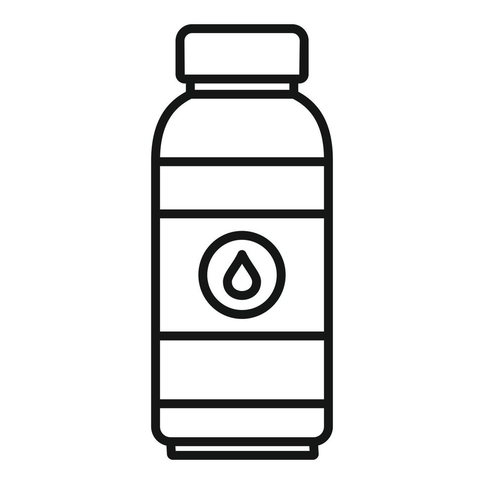 icono de botella de bebida de agua, estilo de esquema vector