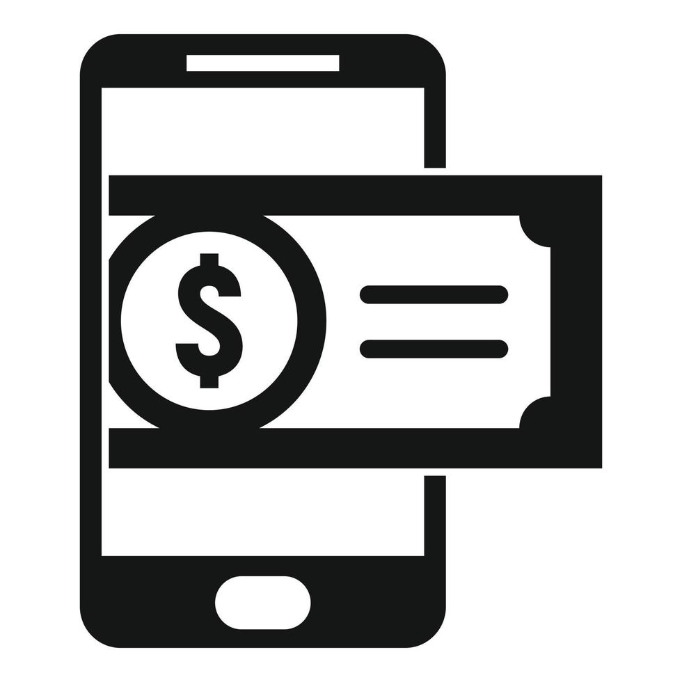 Cash digital wallet icon, simple style vector