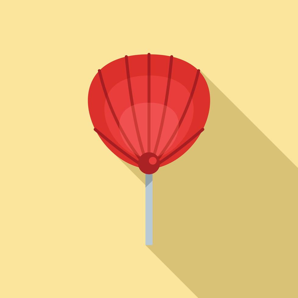 Hand fan stick icon, flat style vector