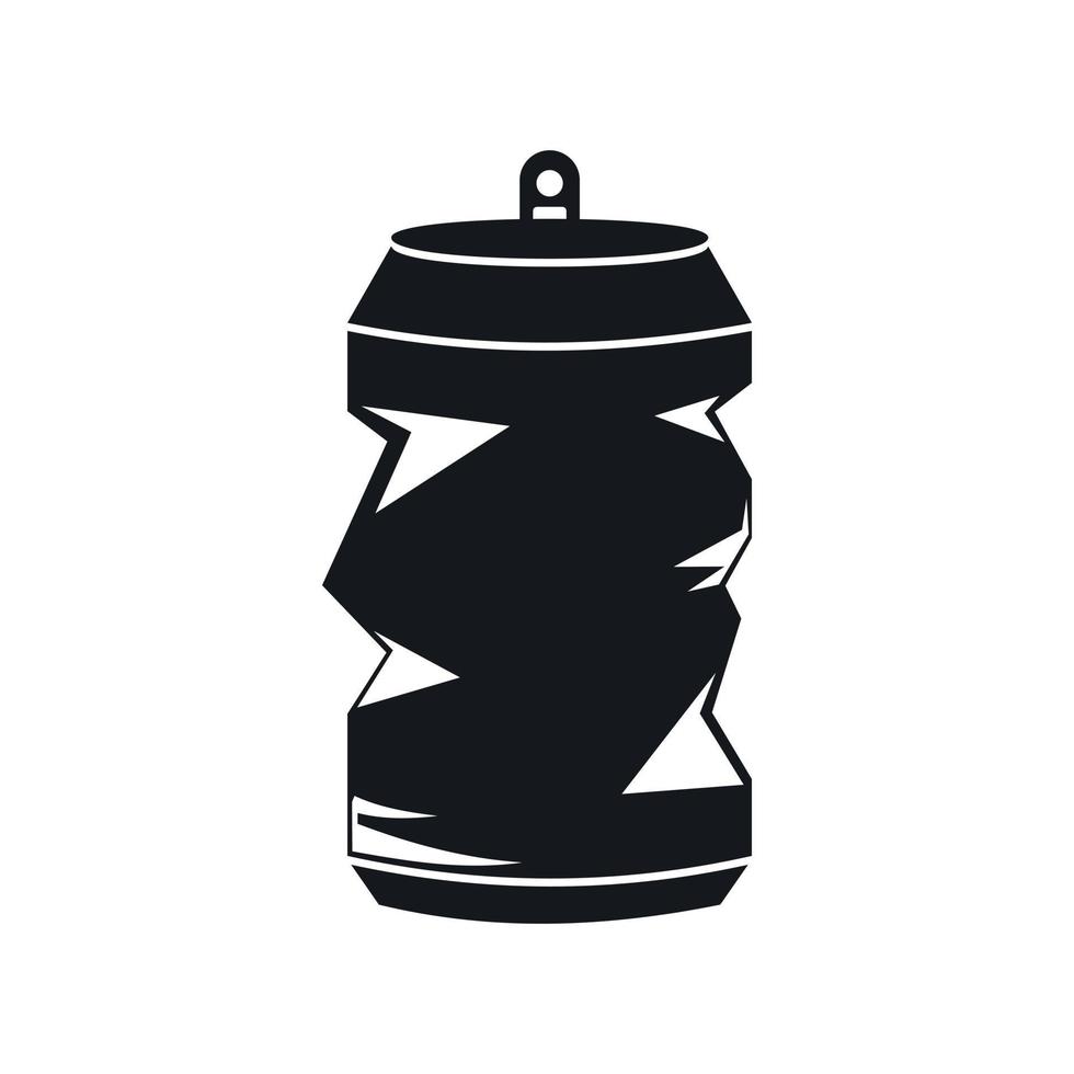 Crumpled aluminum cans icon, simple style vector