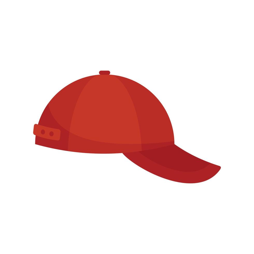 icono de gorra de béisbol, estilo plano vector