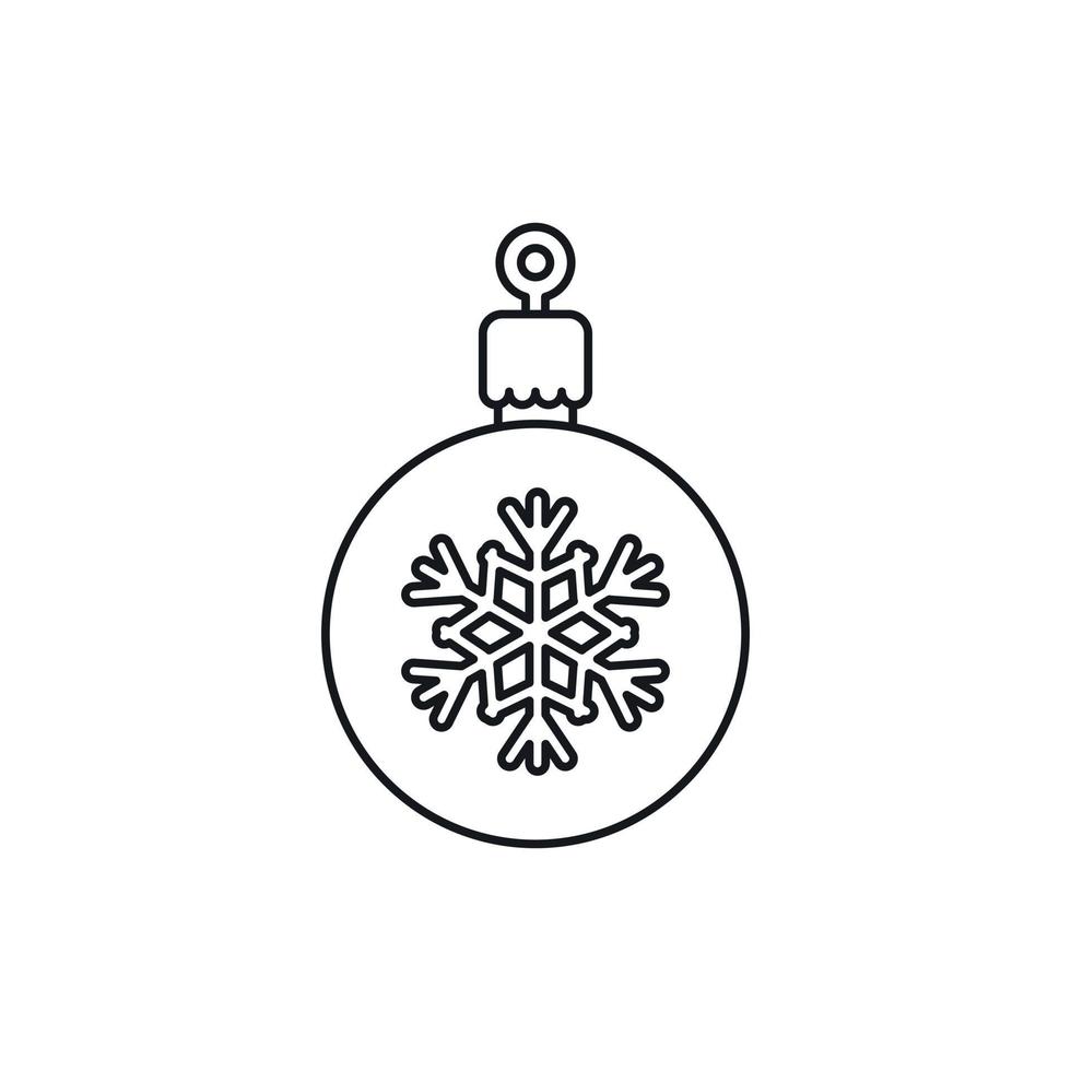 bola para el icono del árbol de navidad, estilo de contorno vector