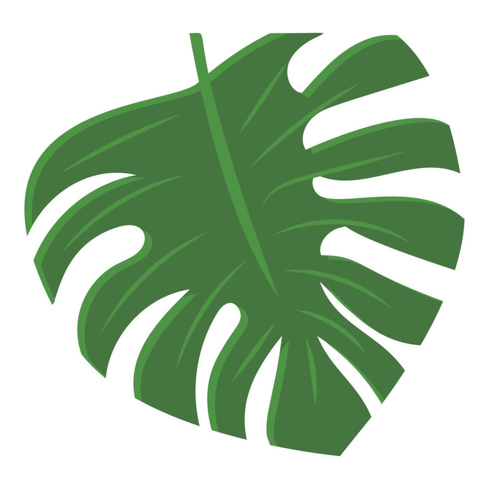 icono de hoja de monstera, estilo de dibujos animados vector