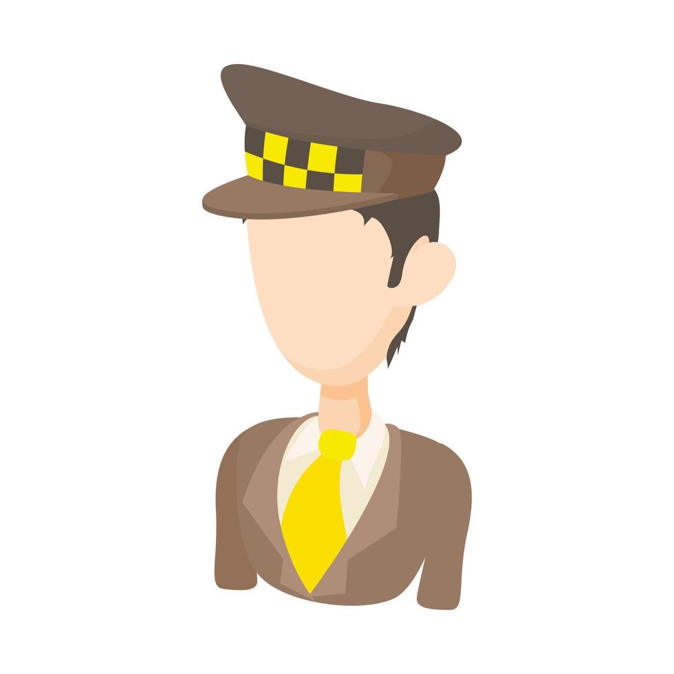 icono de taxista en estilo de dibujos animados vector