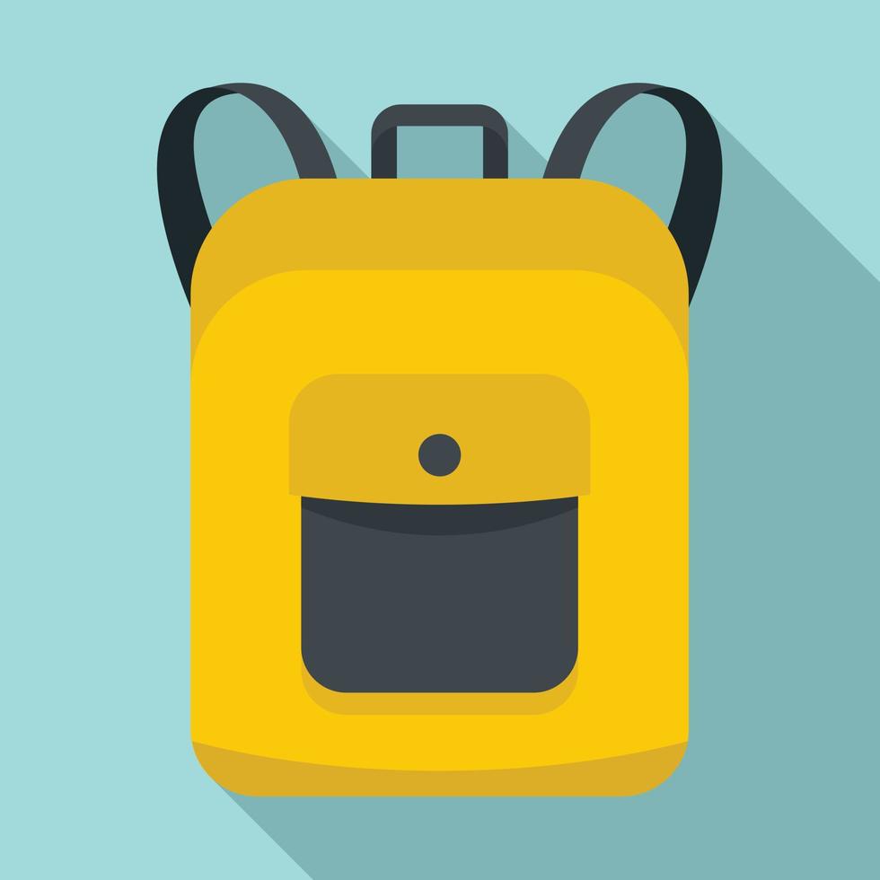 Notebook backpack icon, flat style vector