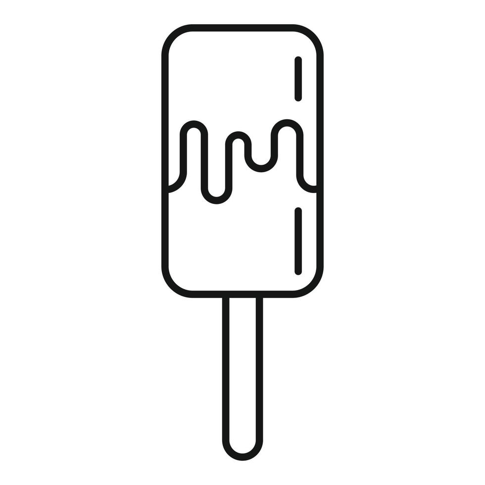 icono de helado de verano, estilo de esquema vector