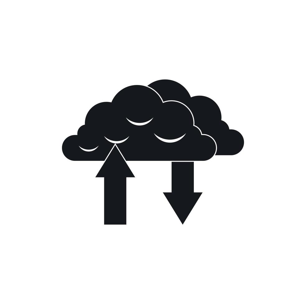 Clouds with arrows icon in simple style vector