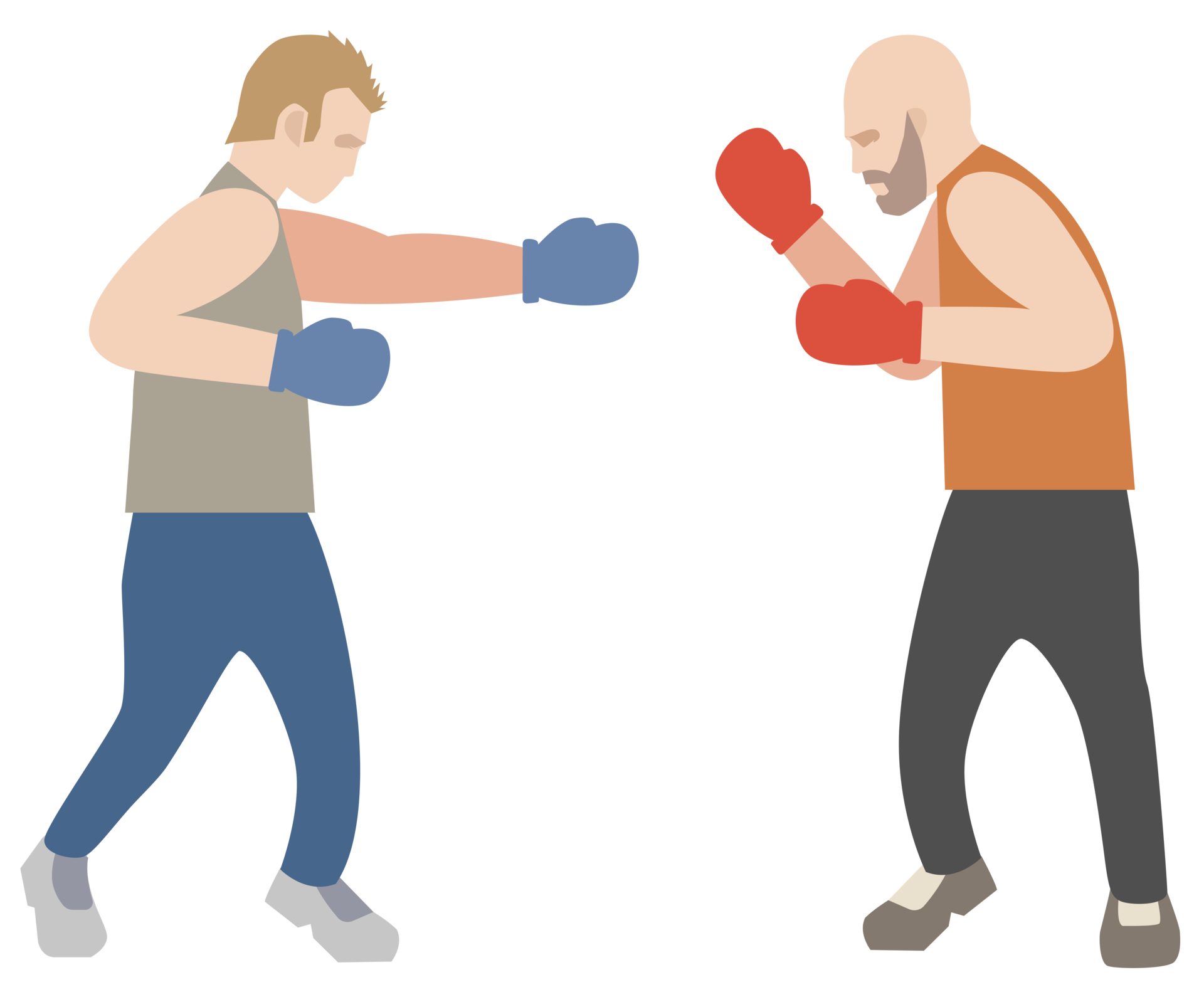 dois boxeadores masculinos lutando um contra o outro. lutadores de