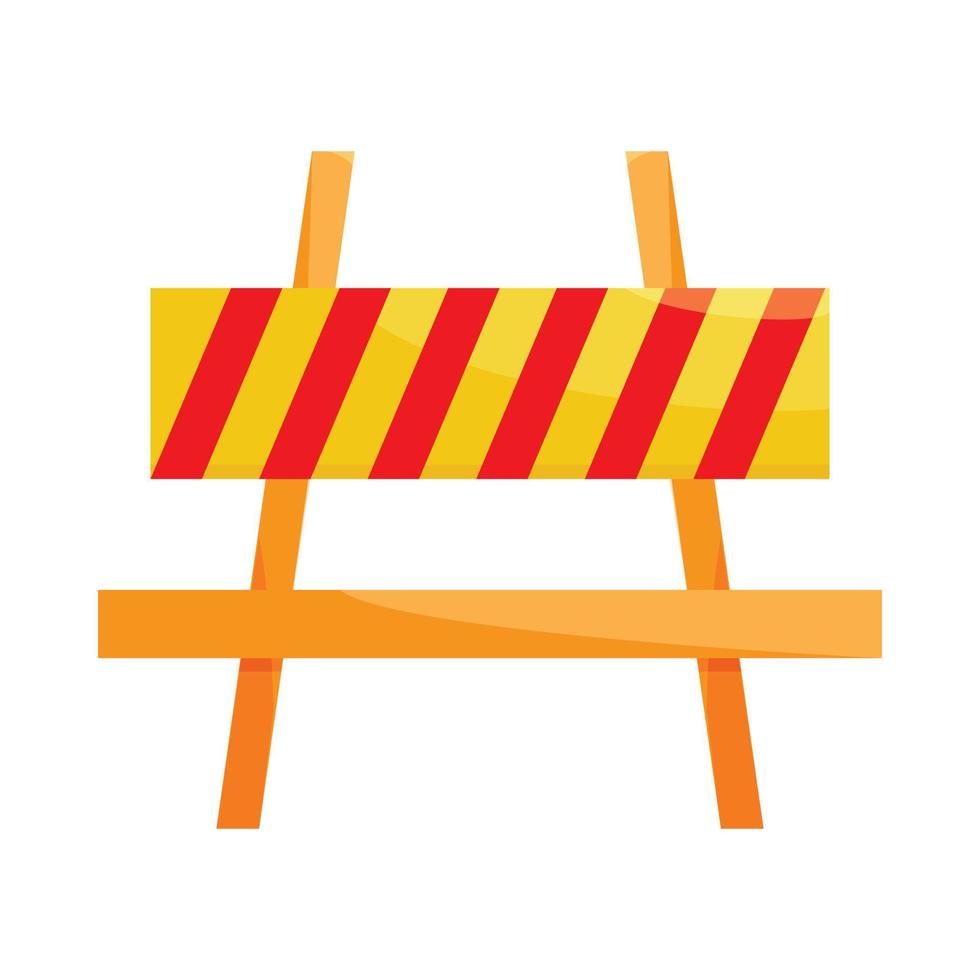 Traffic barrier icon, cartoon style vector