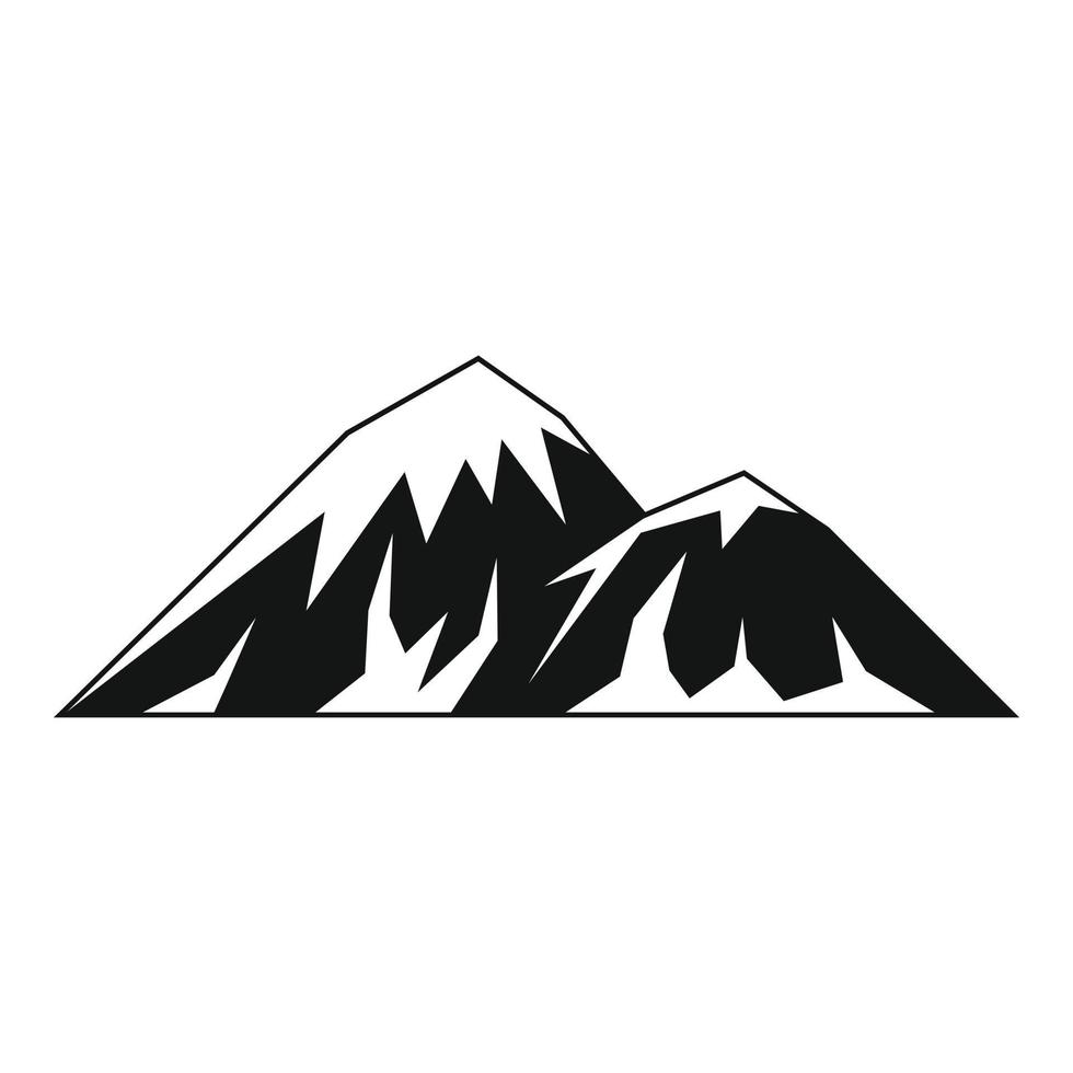 Climbing on mountain icon, simple style. vector