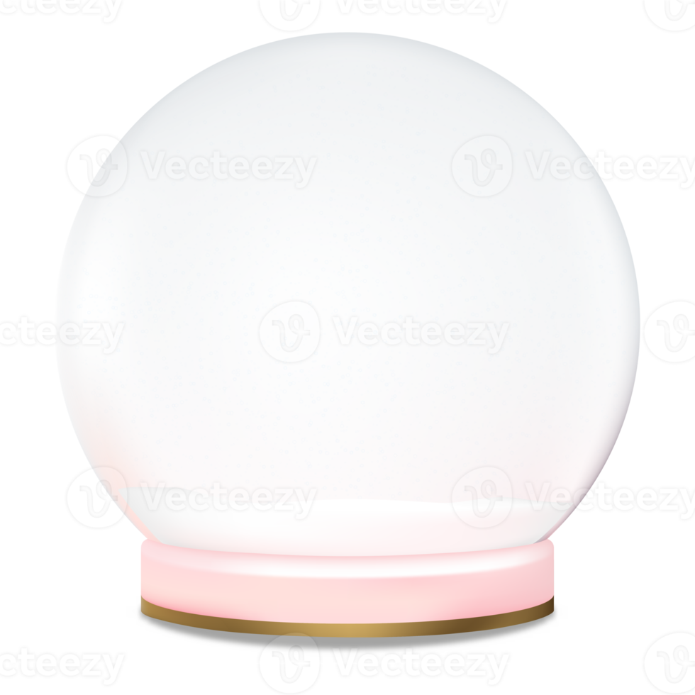Snow Globe Crystal with Snowy isolated, illustration Design Element Magic Glass Ball for Merry Christmas or New Year, Winter,Xmas Gift png
