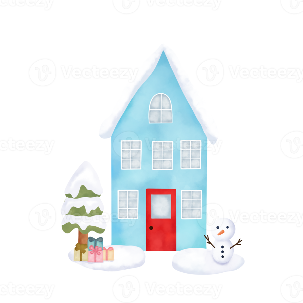 Winter House Illustration png