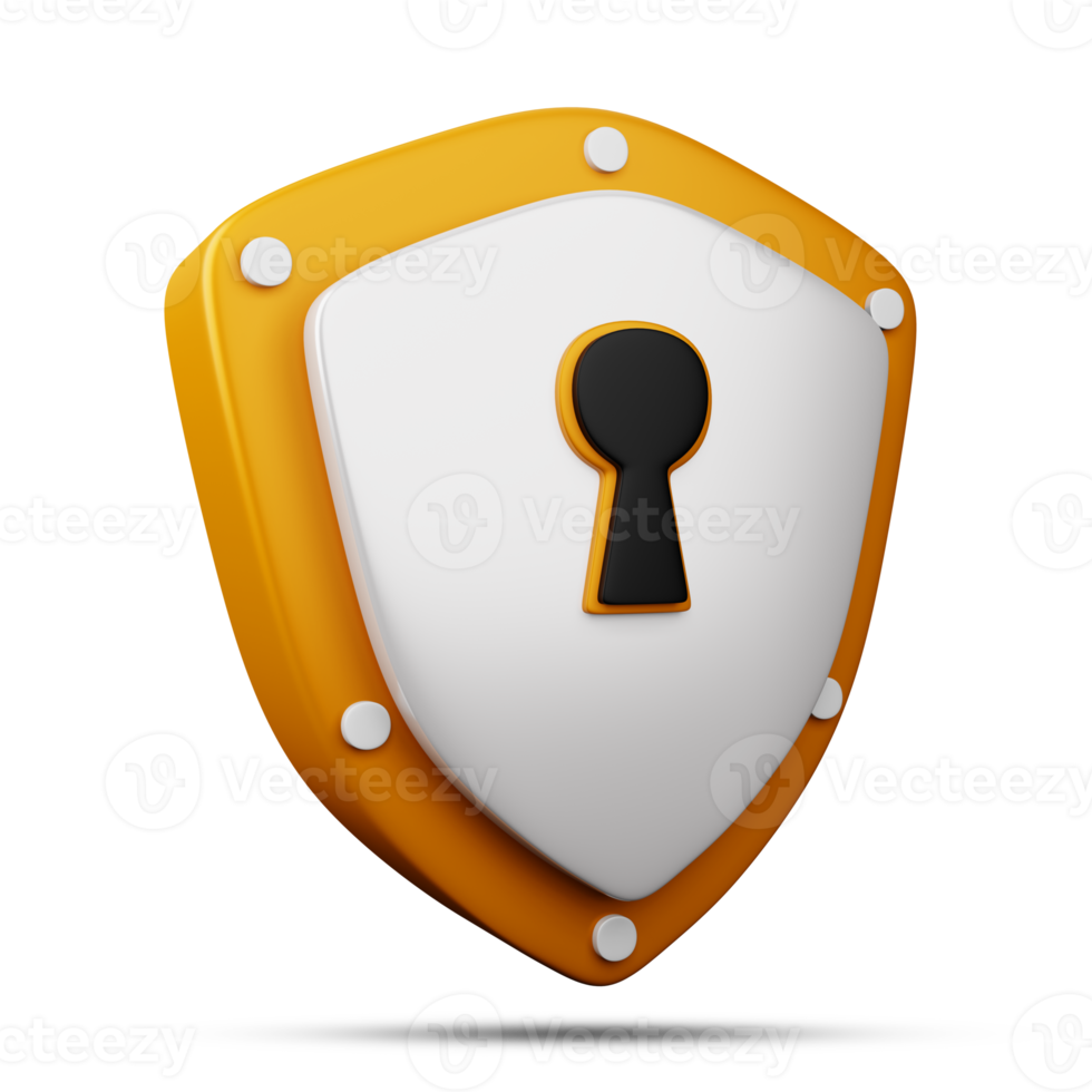 Protection icon, Security icon 3d rendering png