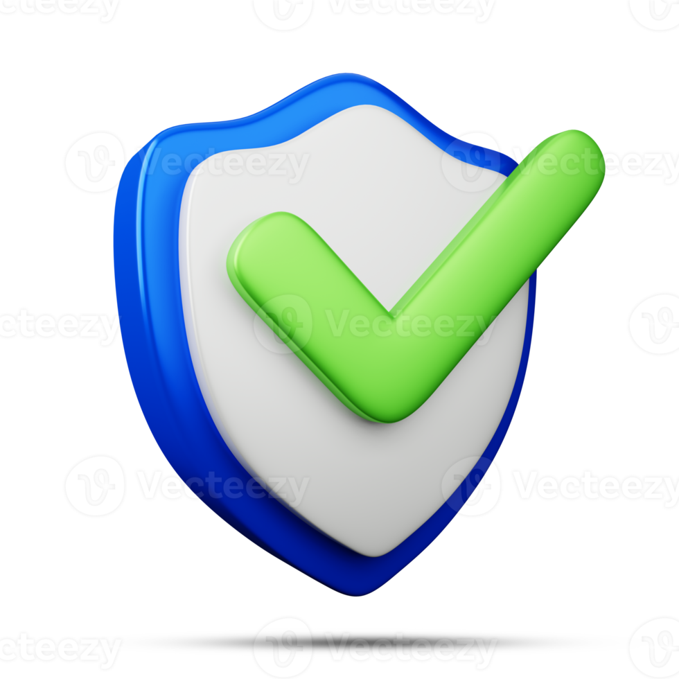 ícone de proteção, renderização 3d do ícone de segurança png