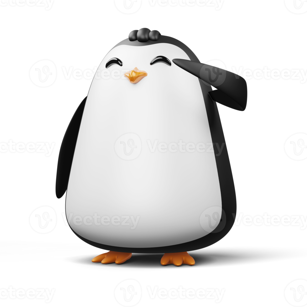 süßer pinguin, süßes tier, 3d-rendering-illustration png