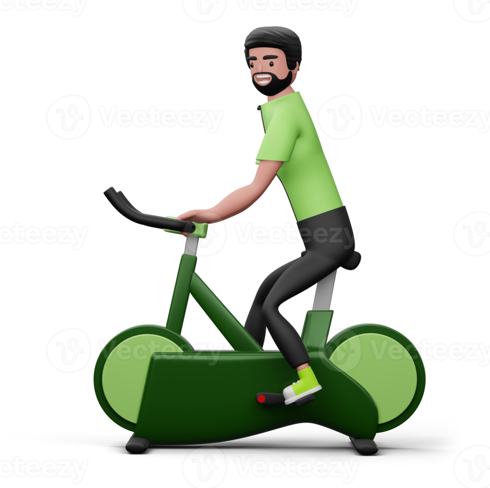 Happy fitness man, Exercise or fitness for good health, 3d rendering png