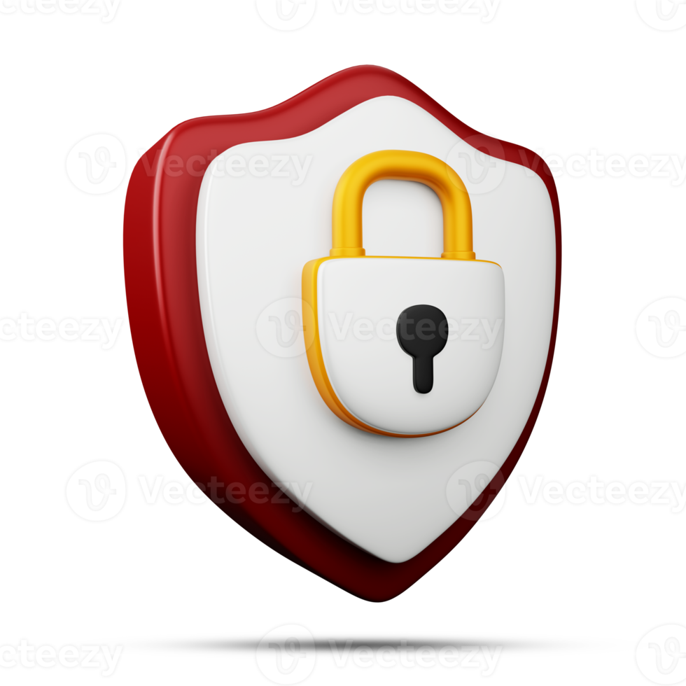 Protection icon, Security icon 3d rendering png