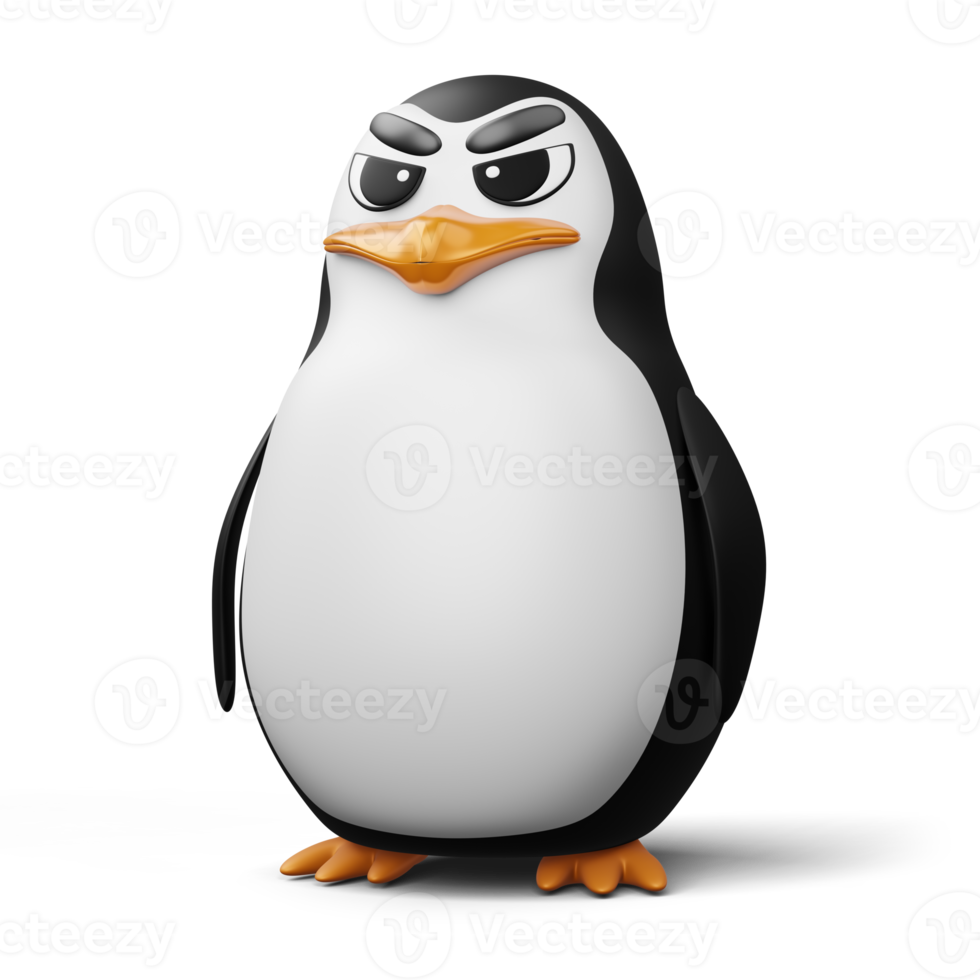 Cute penguin, cute animal, 3d rendering illustration png