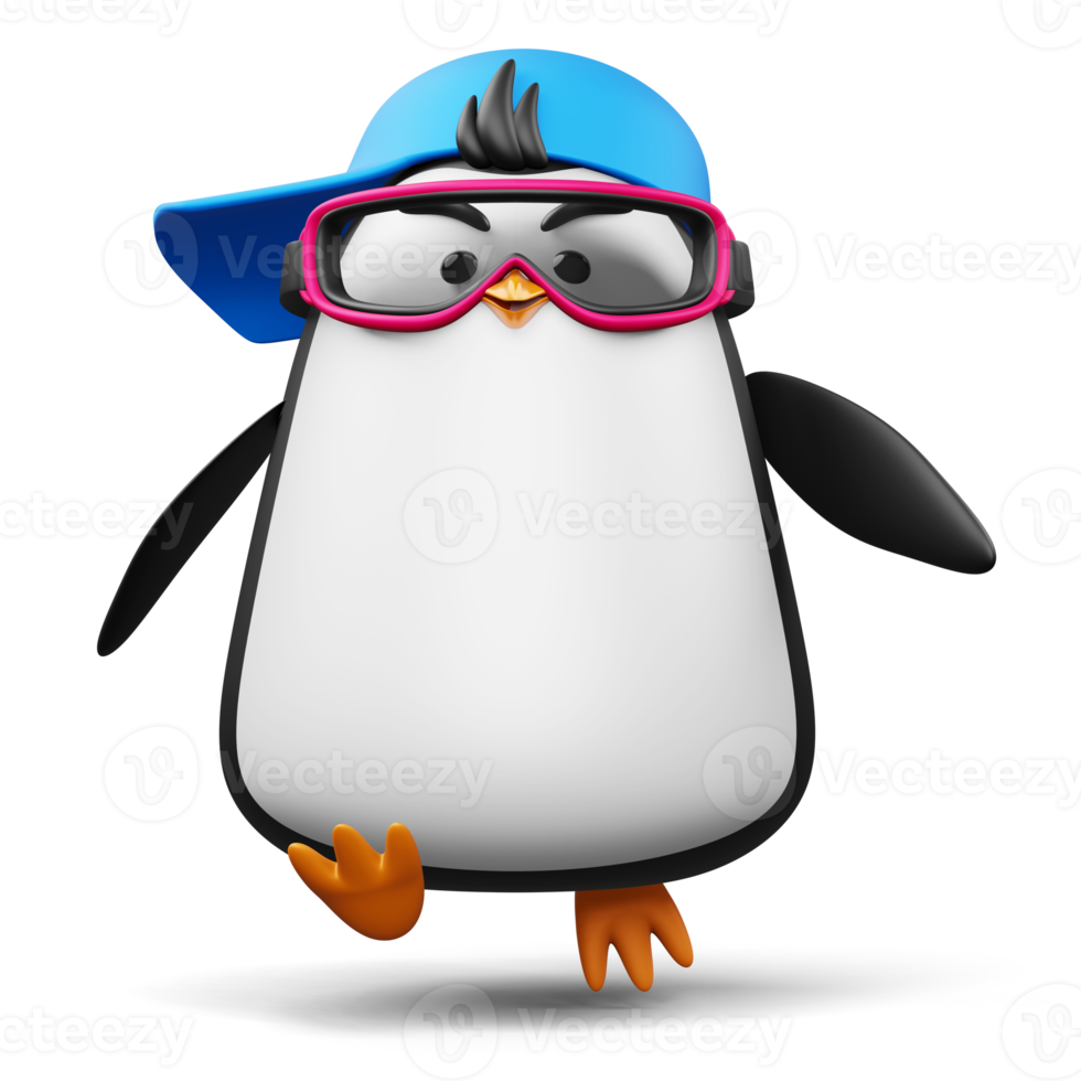 süßer pinguin, süßes tier, 3d-rendering-illustration png