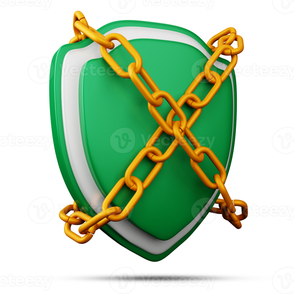 Protection icon, Security icon 3d rendering png