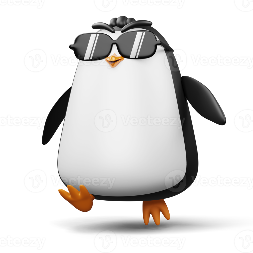 schattig pinguïn, schattig dier, 3d renderen illustratie png