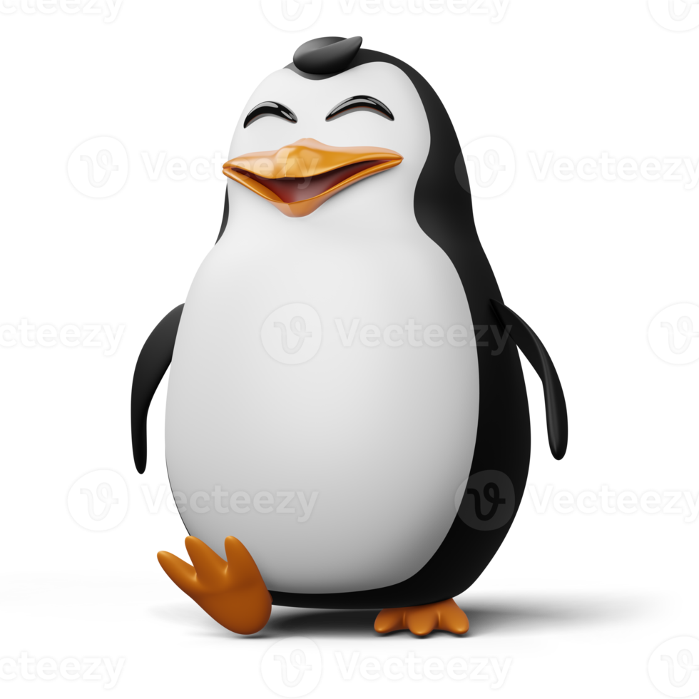 Cute penguin, cute animal, 3d rendering illustration png