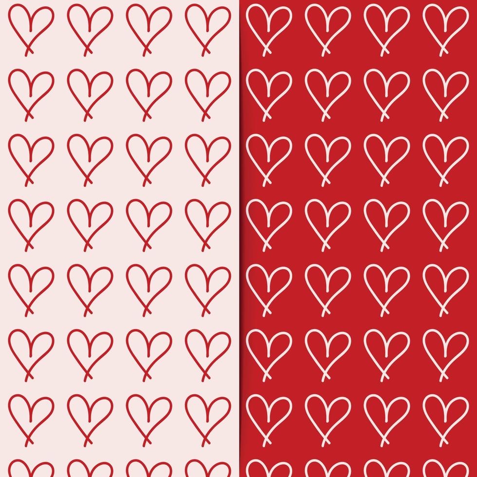 Heart seamless patterns vector