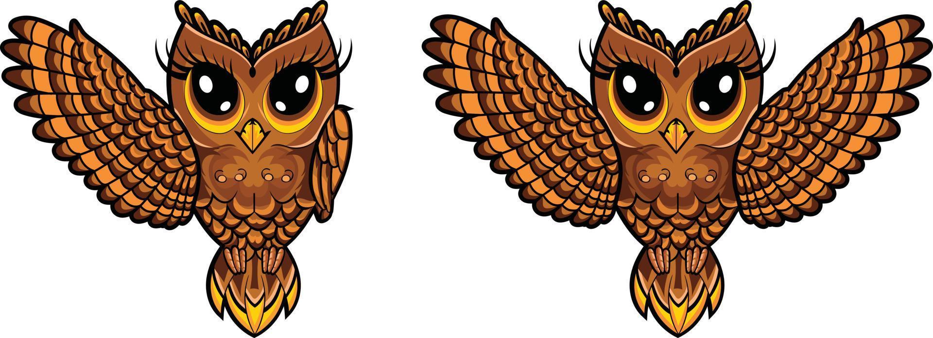 Cute owl cartoon vector