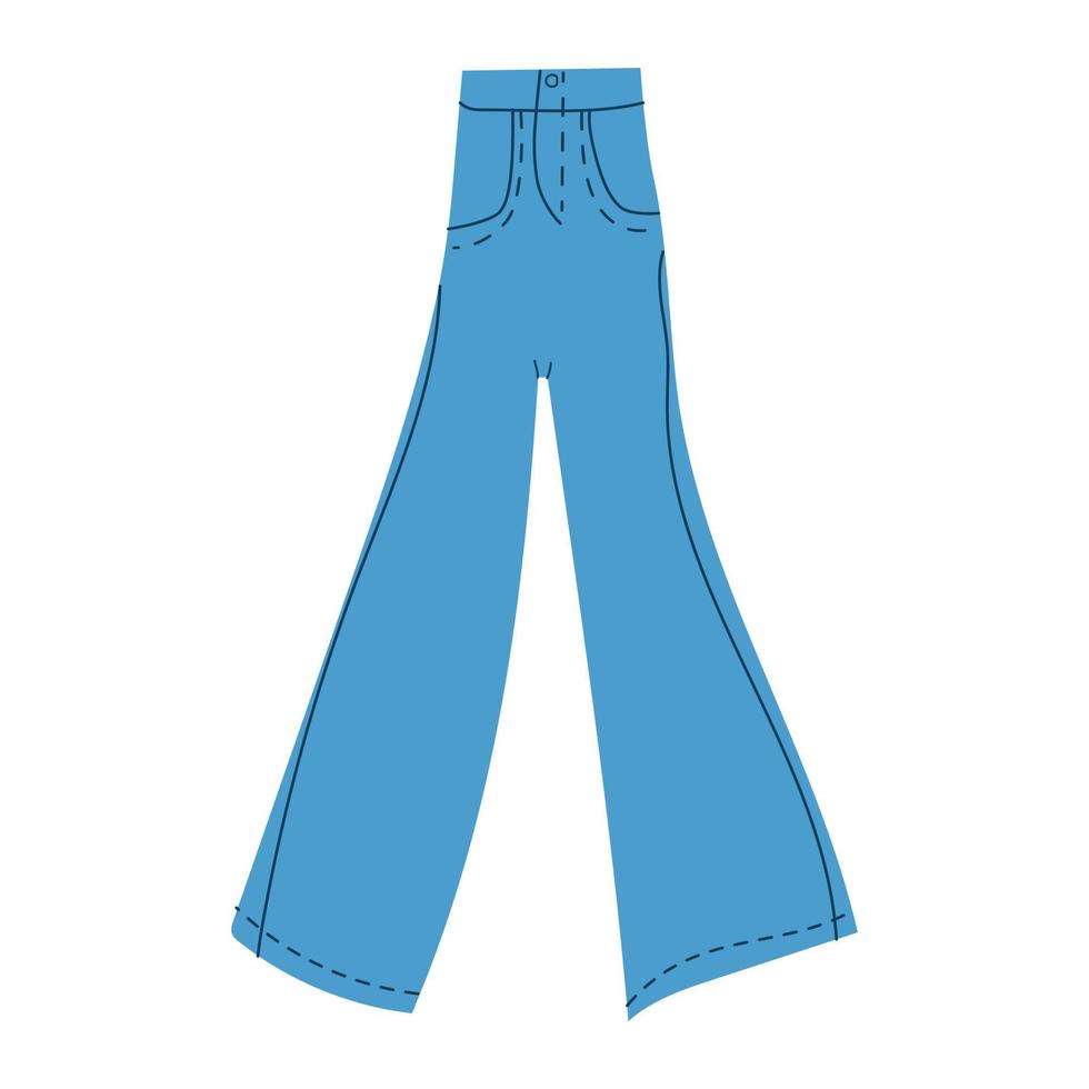 Scandinavian boho style pants. Women's clothing. Vector illustration