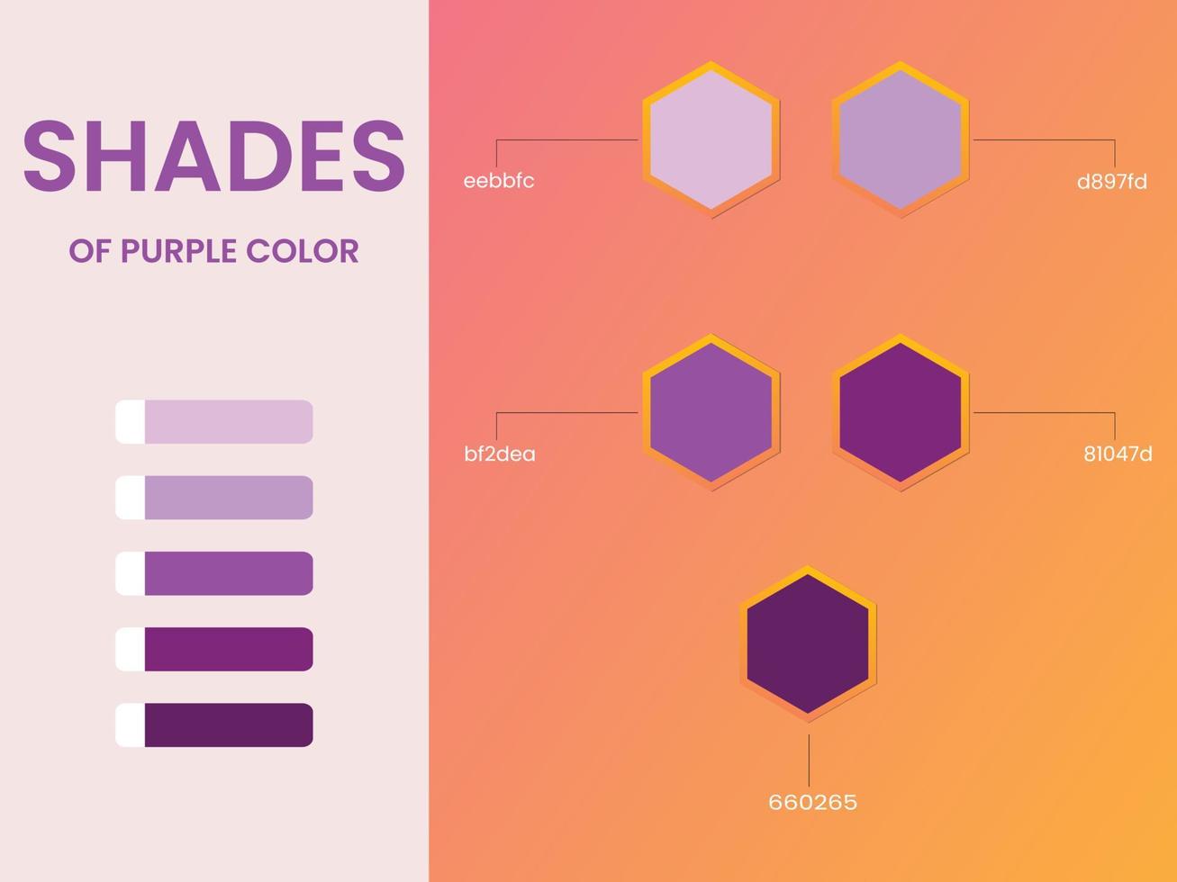 Shades of purple color palette vector