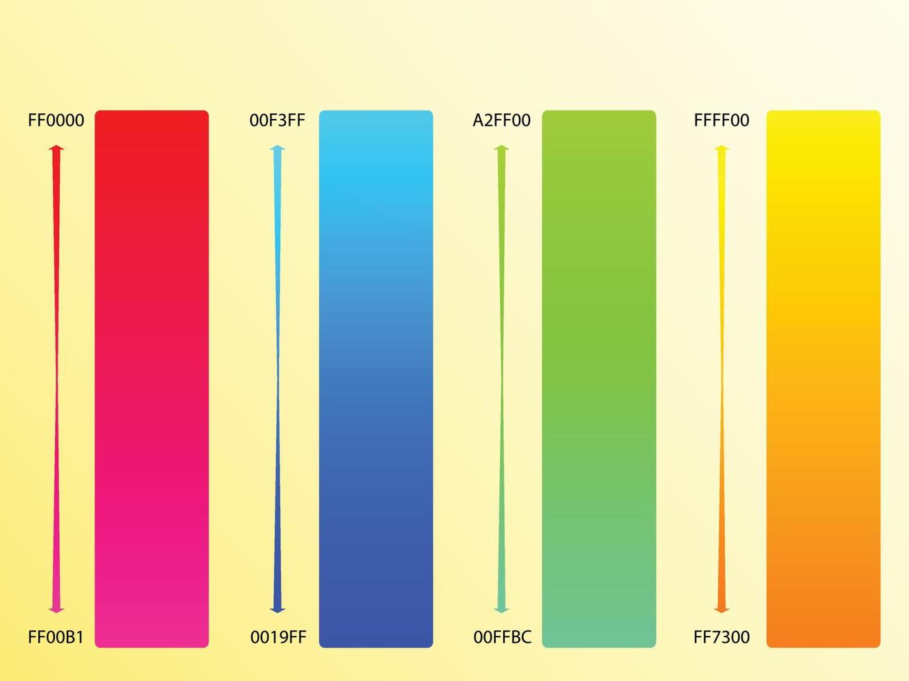 paleta de colores degradados con código vector