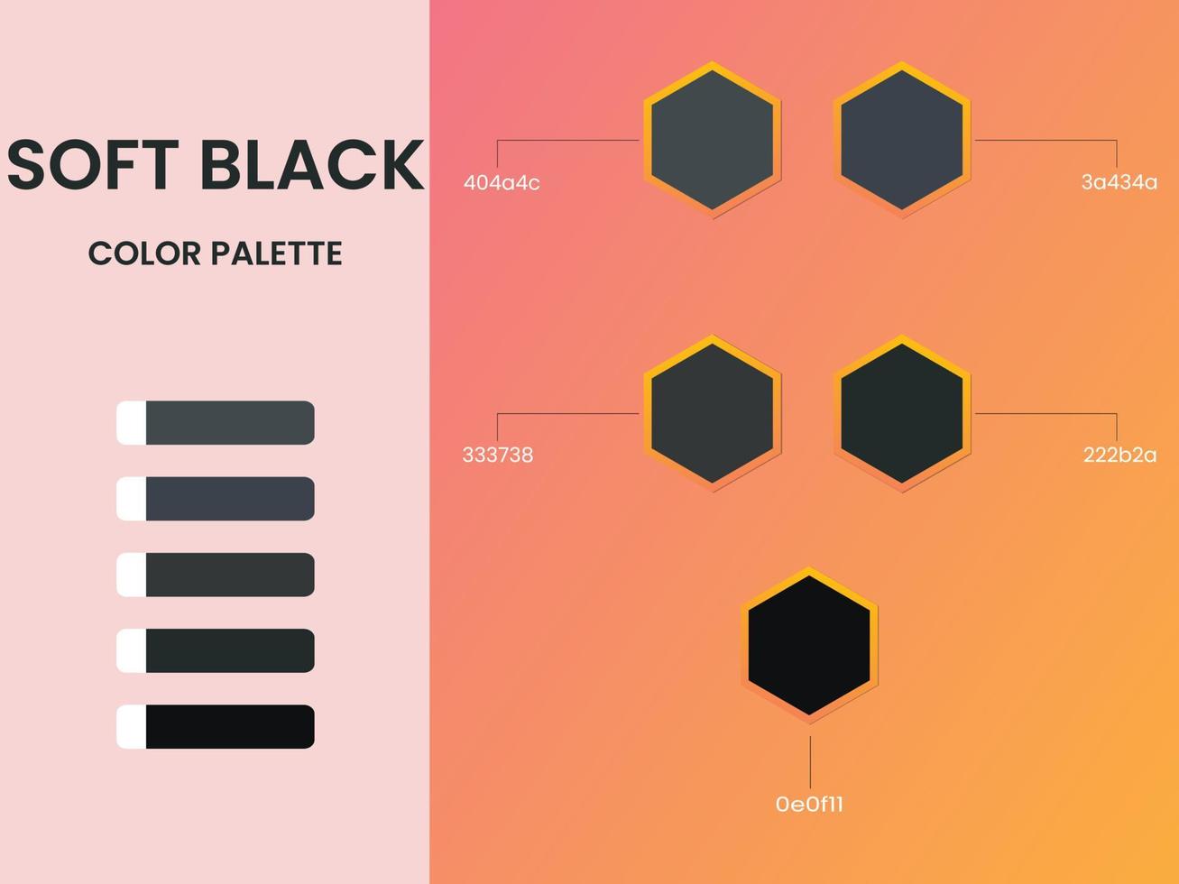 Soft black color palette vector