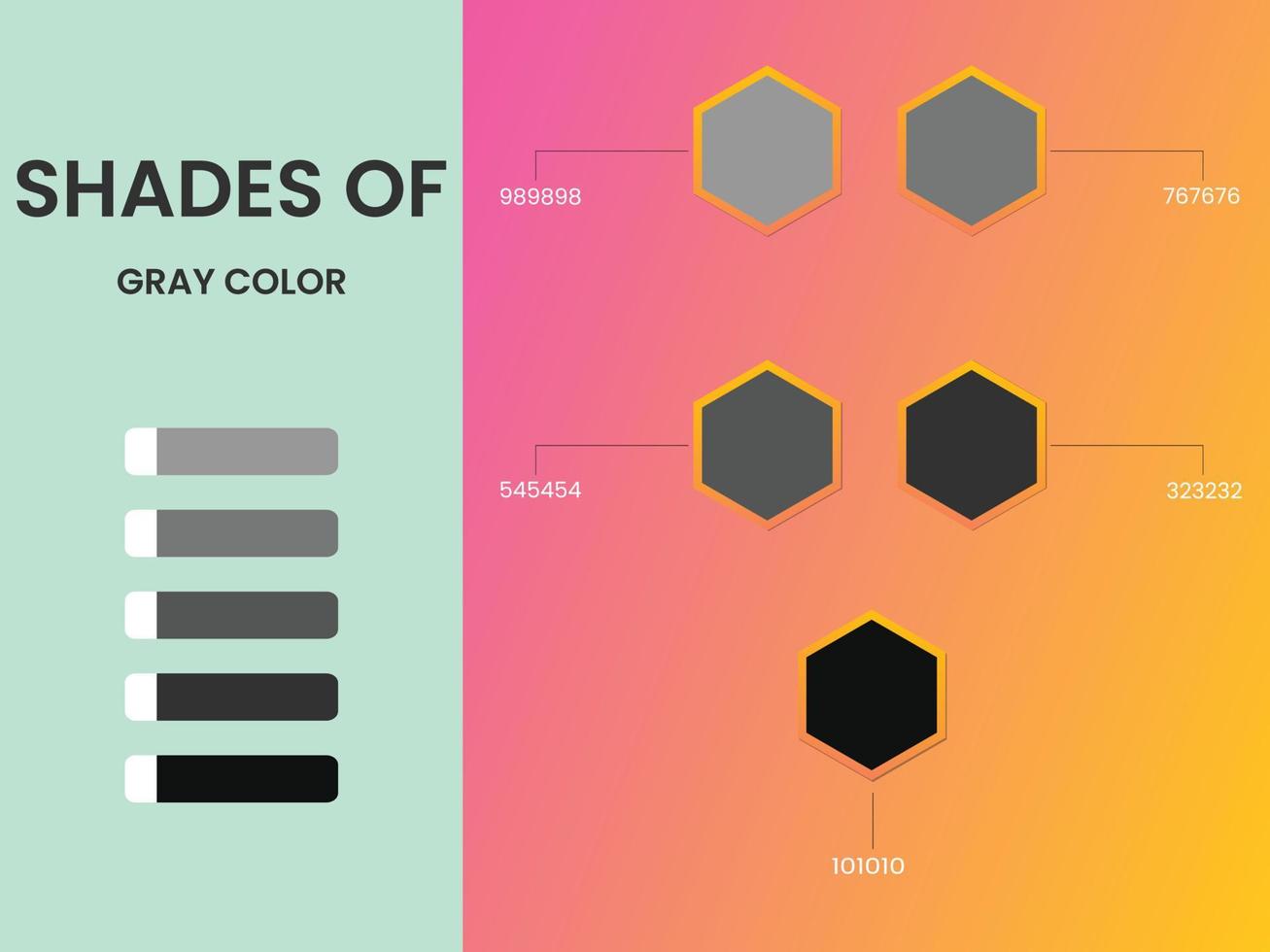 Shades of gray color palette vector