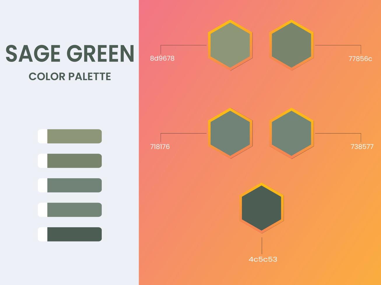 Sage green colors palette vector