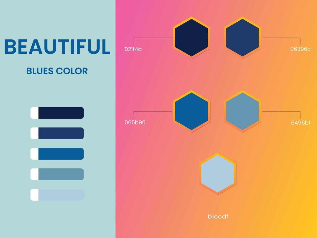 Beautiful blues color palette vector