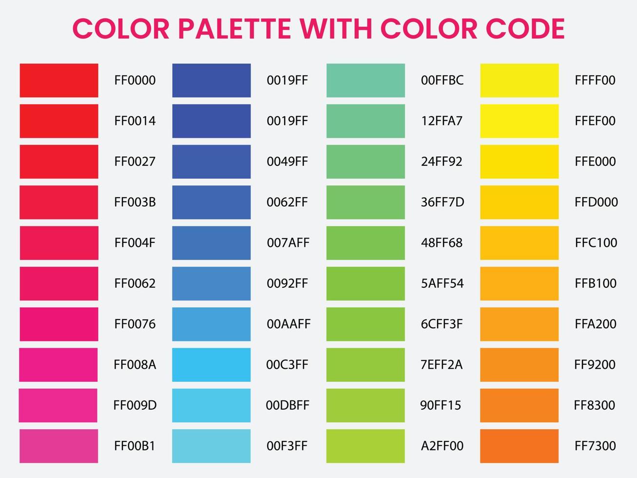 Color palette with color code vector