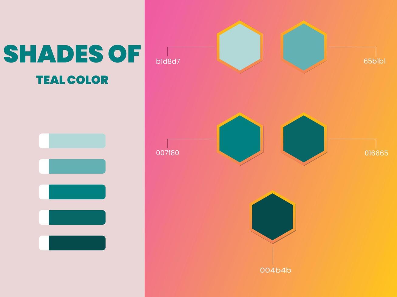 sombras de la paleta de colores verde azulado vector