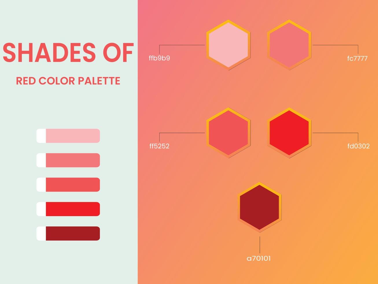 Shades of red colors palette vector