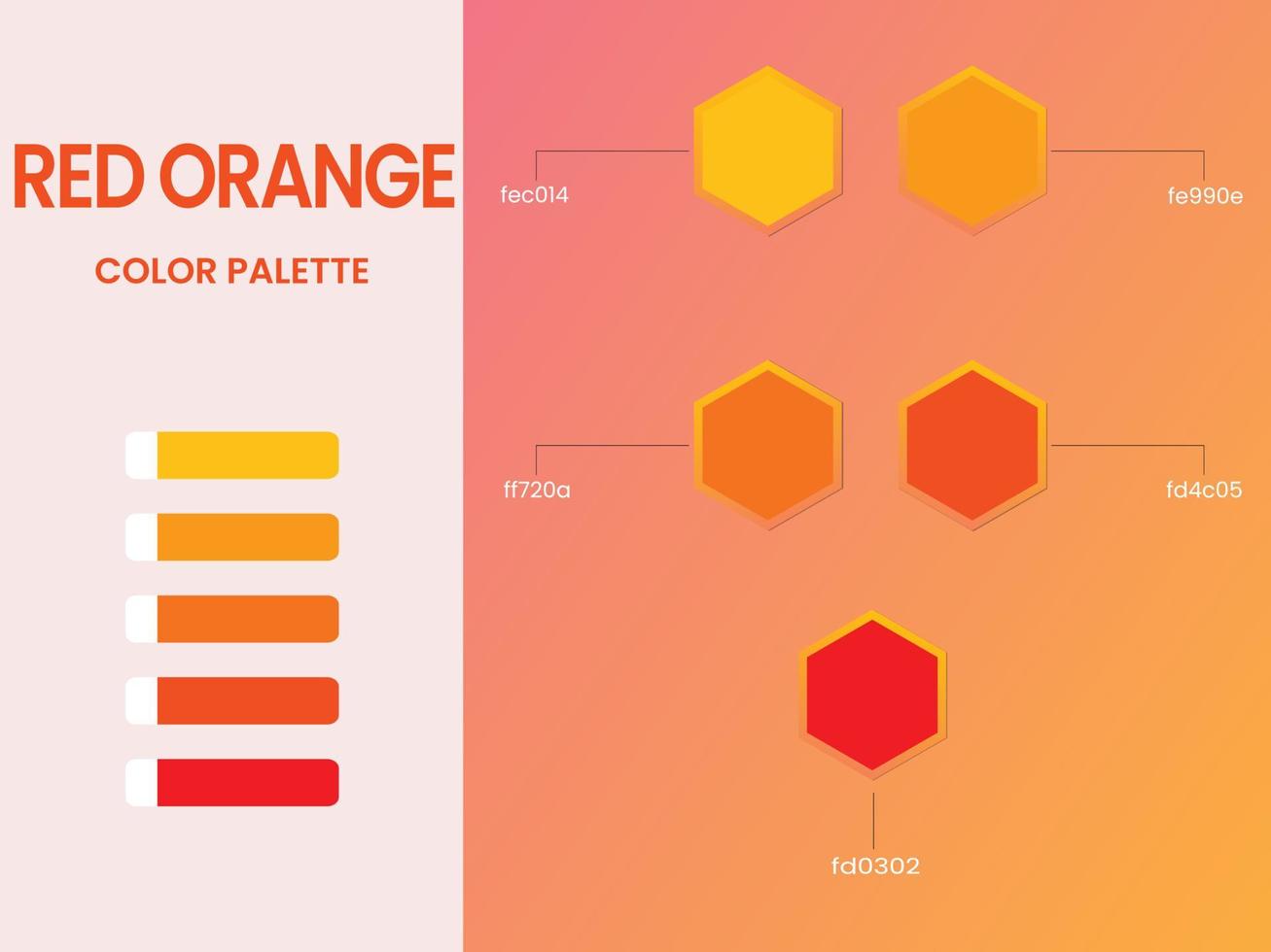 paleta de colores rojo naranja vector